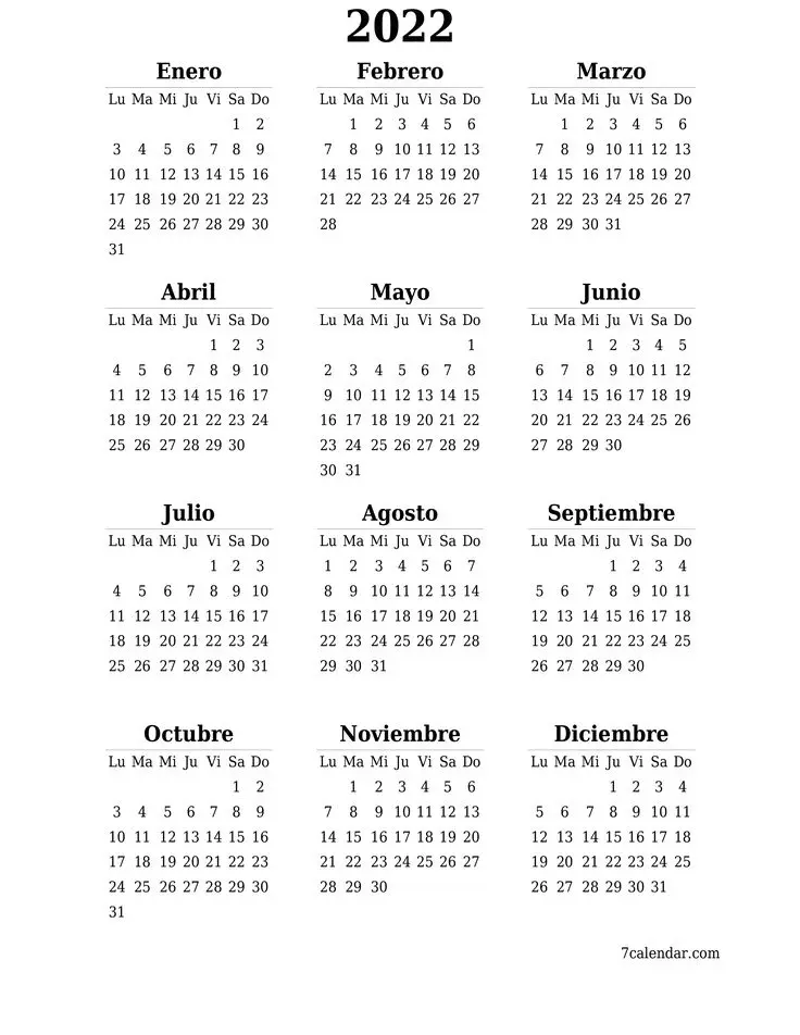 calendario del año entero para fotocopiar - Cómo hago para descargar calendario