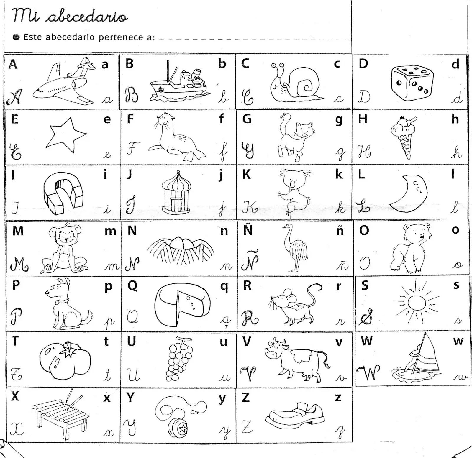 fotocopiables del abecedario - Qué es el abecedario para niños de primer grado